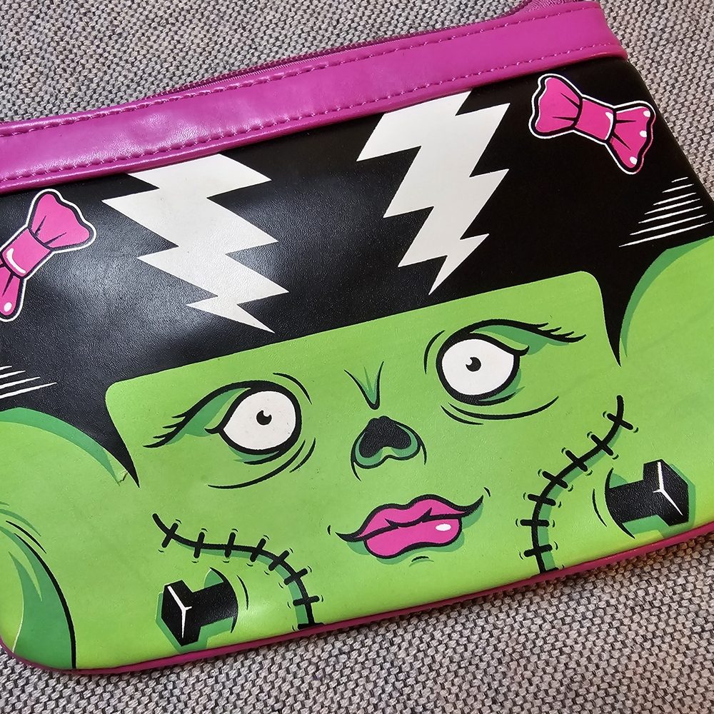 Pink and Green Graphic Clutch